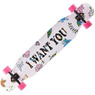 LDGGG Skateboards Complete Skateboard 46-inch Maple Longboard, Youth Brush Hip-hop Skateboard Adult Skateboard Beginner, Wish