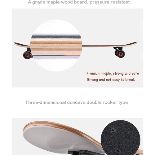  LDGGG Skateboards Complete Skateboard 46-inch Maple Longboard, Youth Brush Hip-hop Skateboard Adult Skateboard Beginner, Wish