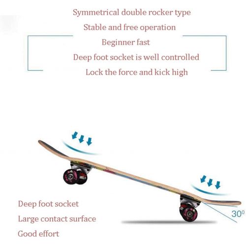  LDGGG Skateboards Complete Skateboard 31 Inches Childrens Four-Wheeled Double Tilt Young Beginners Boys and Girls Professional Street Skateboard (SA1)
