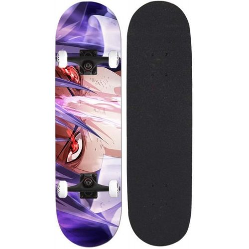  LDGGG Skateboards Complete Skateboard 31.4 Inches Cruiser Skateboard Beginner Boys and Girls Maple Wood Skateboard, Uchiha Sasuke