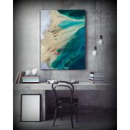 /LDawningScott Large ABSTRACT Print of Painting, Blue Painting Print, Giclee Print, Coastal Painting, Teal Wall Decor Gift for Women Gift for Mom