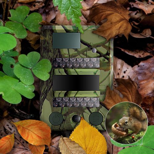  LDesign Hunting Trail Game Camera, Waterproof IP54 Wildlife Surveillance Home Security Camera with Wide Angle Infrared Night Vision, 720P Glow-26PCs IR LEDs & PIR Sensor, 0.8 Secon