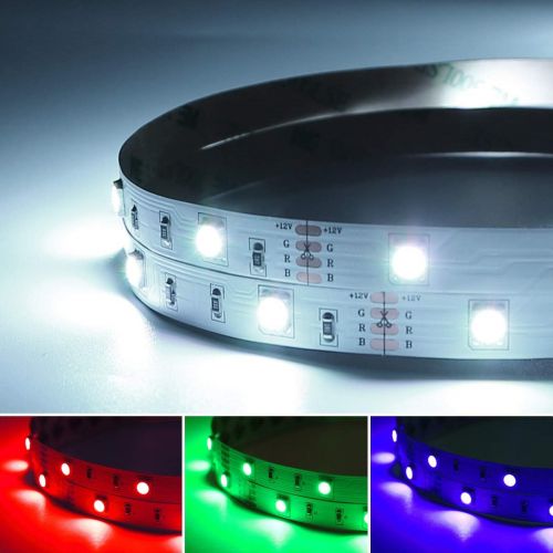  [아마존 핫딜] [아마존핫딜]LE RGB LED Strip Lights Kit, 16.4ft 12V Flexible LED Light Strip, 5050 SMD LED, Color Changing Rope Light with Remote Controller and 12V Power Supply for TV Backlight, Home, Kitche