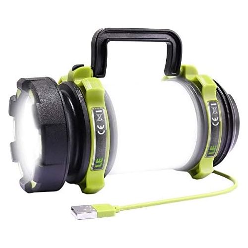  [아마존베스트]Lighting EVER LE LED Camping Lantern Rechargeable, Brightest Flashlight with 500LM, 4 Light Modes, 2600mAh Power Bank, IPX4 Waterproof, Perfect for Hurricane Emergency, Outdoor, Hiking and Home,