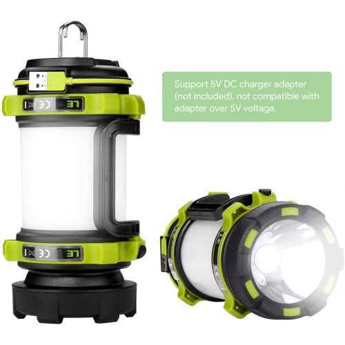  [아마존베스트]Lighting EVER LE LED Camping Lantern Rechargeable, Brightest Flashlight with 500LM, 4 Light Modes, 2600mAh Power Bank, IPX4 Waterproof, Perfect for Hurricane Emergency, Outdoor, Hiking and Home,