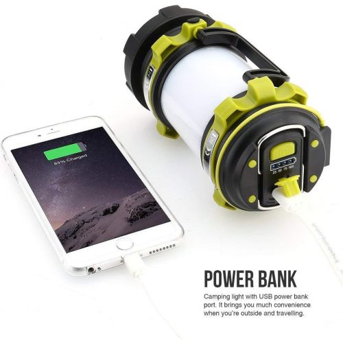  [아마존베스트]Lighting EVER LE LED Camping Lantern Rechargeable, Brightest Flashlight with 500LM, 4 Light Modes, 2600mAh Power Bank, IPX4 Waterproof, Perfect for Hurricane Emergency, Outdoor, Hiking and Home,