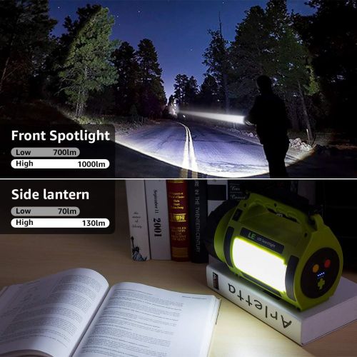  [아마존베스트]LE Rechargeable LED Camping Lantern, 1000LM, 5 Light Modes, 3600mAh Power Bank, IPX4 Waterproof, Perfect Lantern Flashlight for Hurricane Emergency, Hiking, Home and More, USB Cabl