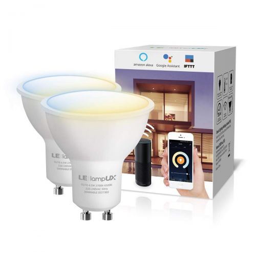  [아마존 핫딜]  [아마존핫딜]LE 4.5W Smart GU10 LED Lampen Warmwei§ und Kaltwei§ Dimmbar LED Leuchtmittel, Wlan LED Birnen, Ersatz fr 50W Halogenglhlampe, kompatibel mit Alexa und Google Home, Kein Gateway e