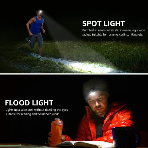  LE Bundle ? 2 Items: Rechargeable Camping Lantern & Battery Powered Headlamp (2 Pack), Water Resistant, Adjustable Brightness for Camping, Running, Hurricane Emergency and More