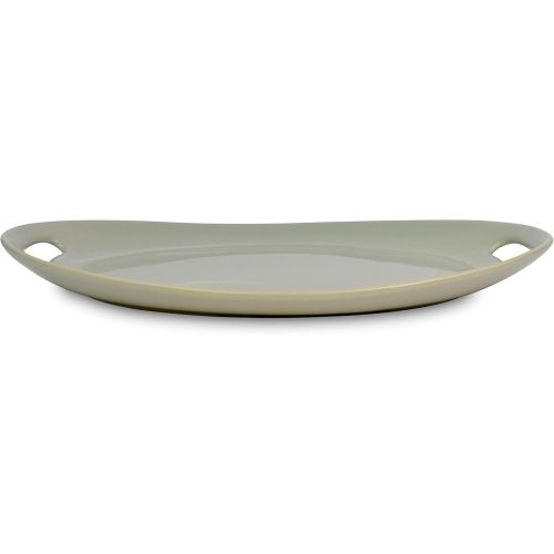  Le Regalo Stoneware Oval, Microwave Oven, Dishwasher Safe, Food Platter, Kitchen Serveware, 13.50x9.50, Off-White