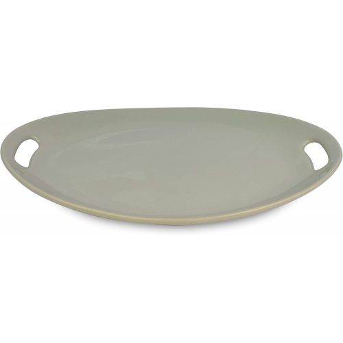  Le Regalo Stoneware Oval, Microwave Oven, Dishwasher Safe, Food Platter, Kitchen Serveware, 13.50x9.50, Off-White