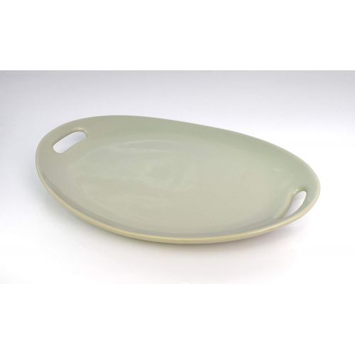  Le Regalo Stoneware Oval, Microwave Oven, Dishwasher Safe, Food Platter, Kitchen Serveware, 13.50x9.50, Off-White