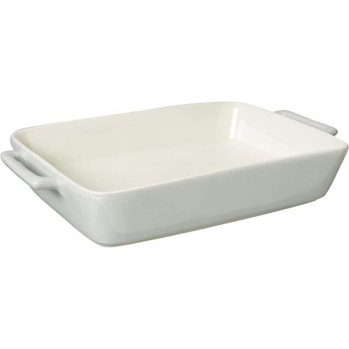  [아마존베스트]LE REGALO Stoneware Oval Baking Dish, 14x8.5x2, White