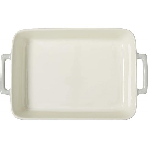  [아마존베스트]LE REGALO Stoneware Oval Baking Dish, 14x8.5x2, White