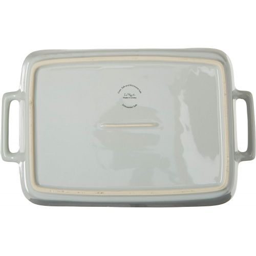  [아마존베스트]LE REGALO Stoneware Oval Baking Dish, 14x8.5x2, White