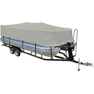 LEADALLWAY 600D Pontoon Boat Cover- PVC Coating and Heavy Duty Grey