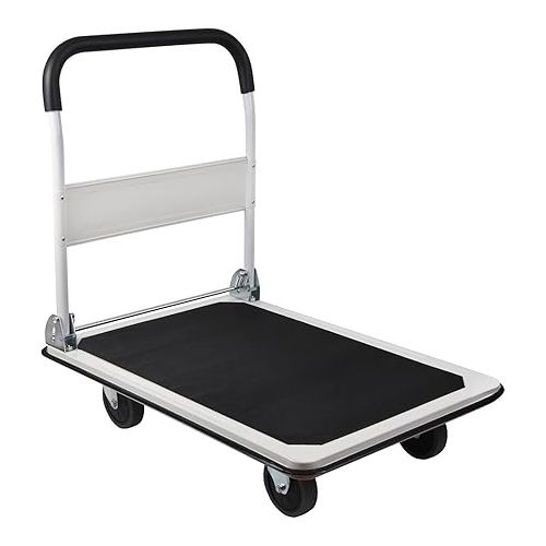  LEADALLWAY Platform Truck Large Size 880lbs Foldable Push Cart 35.8x24x34.3inches White