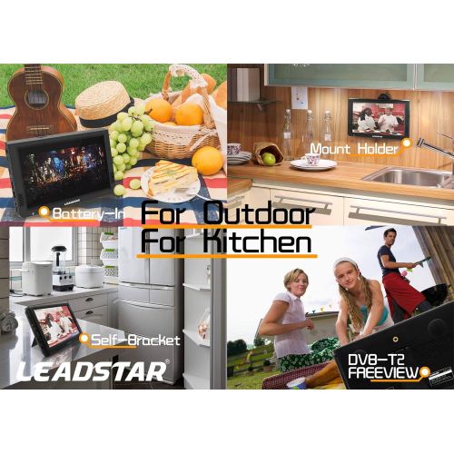  [아마존베스트]LEADSTAR 10 Inch Portable Digital ATSC TFT HD Screen Freeview LED TV for Car,Caravan,Camping,Outdoor or Kitchen.Built-in Battery Television/Monitor with Multimedia Player Support USB Card L