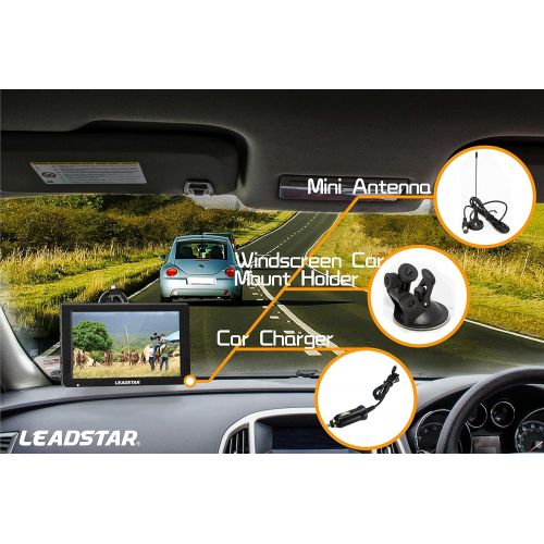  [아마존베스트]LEADSTAR 10 Inch Portable Digital ATSC TFT HD Screen Freeview LED TV for Car,Caravan,Camping,Outdoor or Kitchen.Built-in Battery Television/Monitor with Multimedia Player Support USB Card L