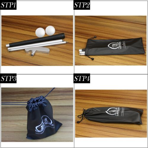  LEAGY 4-Sections Portable Best Two-Way Putter - Left and Right Hand - 2 Golf Balls Isolated On White Background - 1Pack Golf Bag