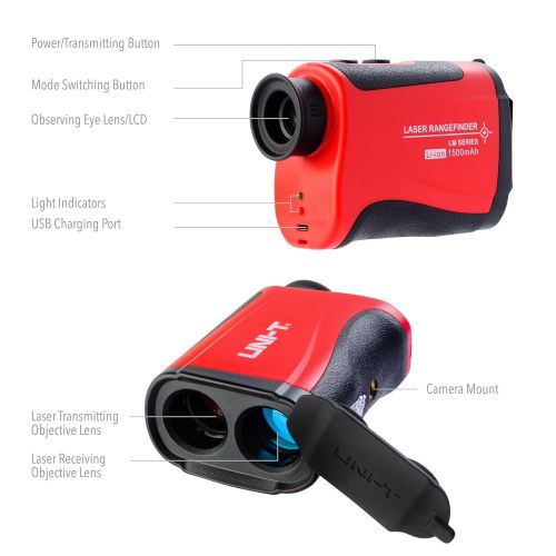  LEAGY UNI-T LM600 Laser Rangefinder, Digital Laser Distance Meter with Built-in Rechargeable Lithium Battery and Micro-USB Charging Port that Measures Up To 656 Yards for Golf, Hun