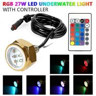 LEANINGTECH LeaningTech 27w RGB Led Drain Plug Light Boat Underwater Remote Control Diving Fishing Lamp Deck/Marine/Boat Waterproof Color Changing