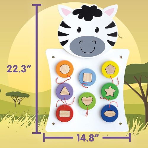  Learning Advantage Zebra Activity Wall Panel - 18M+ - in Home Learning Activity Center - Wall-Mounted Toy for Kids - Decor for Bedrooms and Play Areas