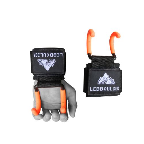  LEBBOULDER Power Weight Lifting Hook Gloves with Grips and Straps for Wrist Support