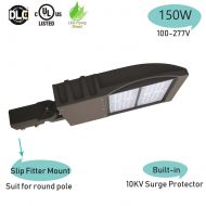 LED Flying Direct 150w LED Street Light, Parking Lots Pole Light, Outdoor Site Area Shoe Box Light 5700k DLC UL (Brown) (150w Slip Fitter-100-277V)