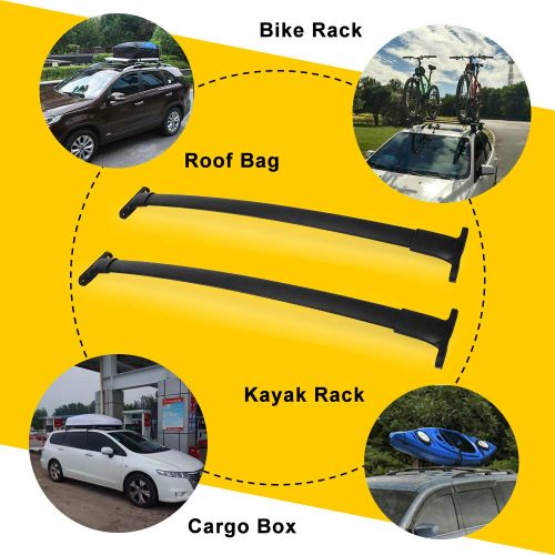  LED Kingdomus Roof Rack Cross Bars, 2016-2019 Ford Explorer Crossbars, Cargo Carrier Roof Luggage Rack, Carry Kayak Canoe Rooftop Bag