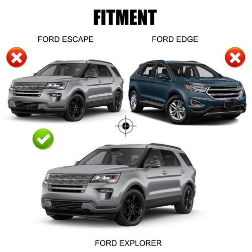  LED Kingdomus Roof Rack Cross Bars, 2016-2019 Ford Explorer Crossbars, Cargo Carrier Roof Luggage Rack, Carry Kayak Canoe Rooftop Bag