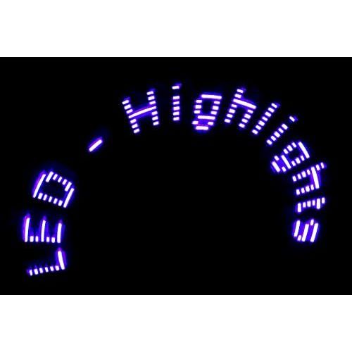  LED-Highlights Ventilator mit Ihrem Wunschtext individuell programmiert in 9 Zeilen mit je 19 Zeichen, Schrift mit 11 blauen LED, Handventilator, Leuchtventilator