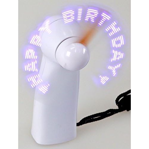  [아마존베스트]LED-Highlights Happy Birthday with 11LED Fan Hand Fan Blue LED Light Fan