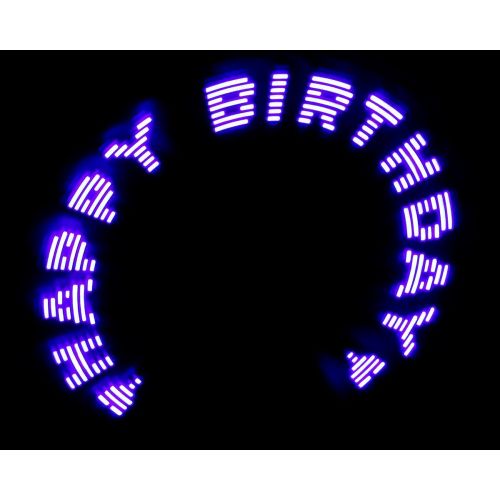  [아마존베스트]LED-Highlights Happy Birthday with 11LED Fan Hand Fan Blue LED Light Fan