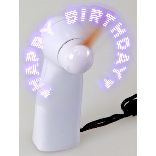  [아마존베스트]LED-Highlights Happy Birthday with 11LED Fan Hand Fan Blue LED Light Fan
