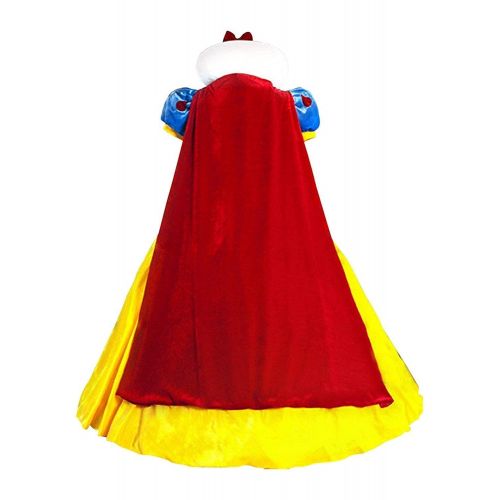  LEDSSIWE Halloween Womens Princess Christmas Costume Dress for Adult Classic Deluxe Ball Gown Cosplay with Cloak Headband