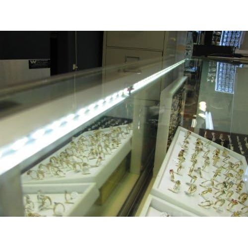  LEDUPDATES 2ft + 3ft linked White LED Light for 5ft 6ft Jewelry Showcase with UL 12v Power Supply