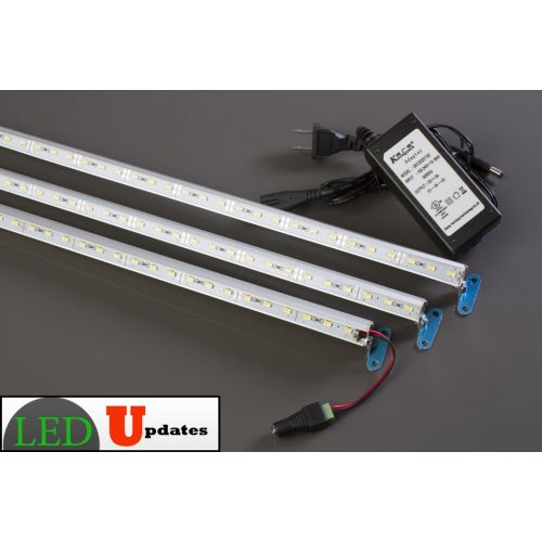 LEDUPDATES 20 + 24 + 24 inches linked White LED Light for 6ft Jewelry Showcase with UL 12v Power Supply