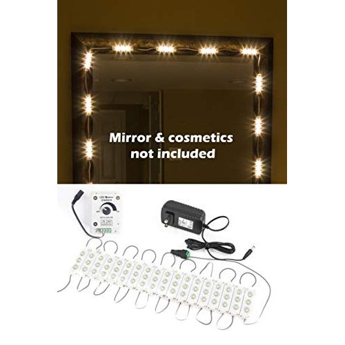  LEDUPDATES MAKE UP MIRROR LED LIGHT WARM WHITE COLOR WITH DIMMER & UL POWER ADAPTER