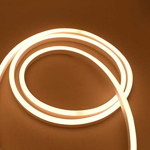  LEDwholesalers 24V 65-ft IP65 Water-Resistant Flexible LED Neon Strip Light with 2400xSMD2835, Warm White 3000K, 20270WW