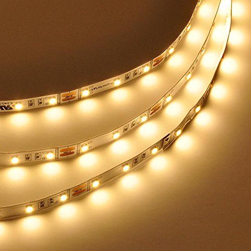  LEDwholesalers 12-Volt High Output UL 16.4-Feet Flexible LED Strip with 300xSMD2835 48-Watt, Warm White 3000K, 20106WW-30K