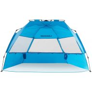 Leedor Beach Tent Sun Shelter Instant Beach Umbrella Easy Cabana with UPF 50+ UV Portable Windproof Pop Up Shade for 3 to 4 Person for Family Patent Pending