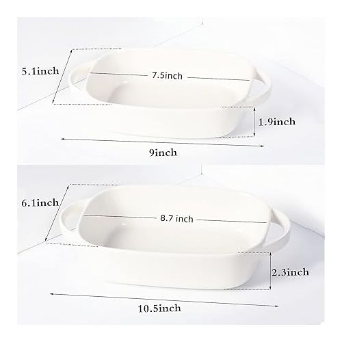  Ceramic 1.1/0.6 Quart Baking Dish Set of 2, 6.1