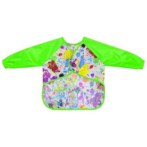  [아마존베스트]LEEY Childrens Art Smock Kids Painting Aprons Art Painting Supplies (Green)