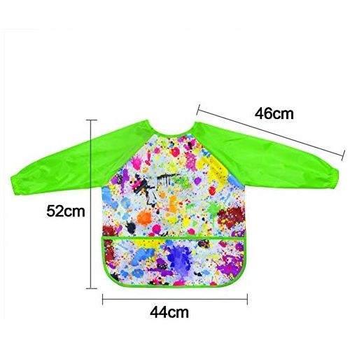  [아마존베스트]LEEY Childrens Art Smock Kids Painting Aprons Art Painting Supplies (Green)