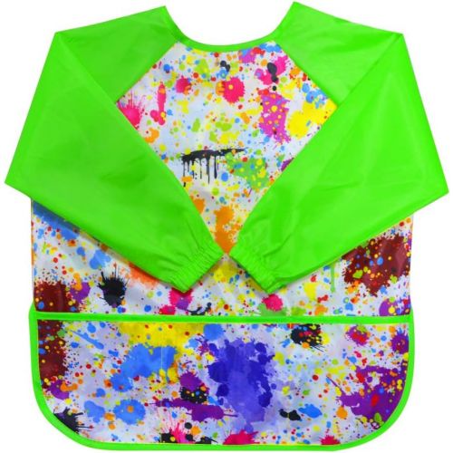  [아마존베스트]LEEY Childrens Art Smock Kids Painting Aprons Art Painting Supplies (Green)