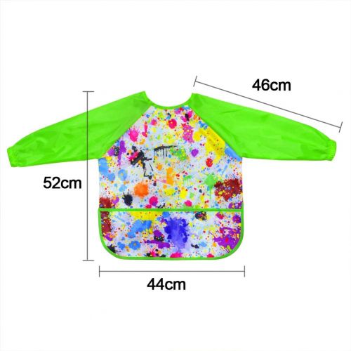  [아마존베스트]LEEY Childrens Art Smock Kids Painting Aprons Art Painting Supplies (Green)