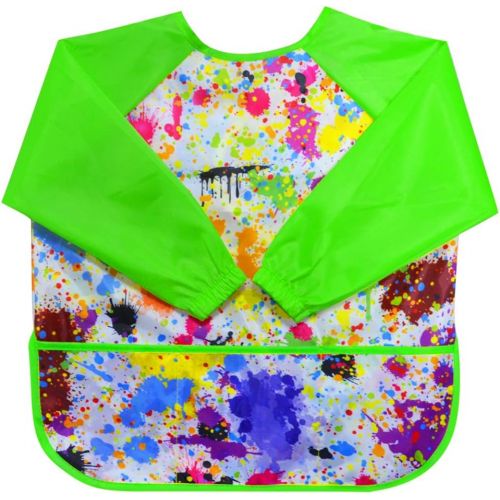  [아마존베스트]LEEY Childrens Art Smock Kids Painting Aprons Art Painting Supplies (Green)