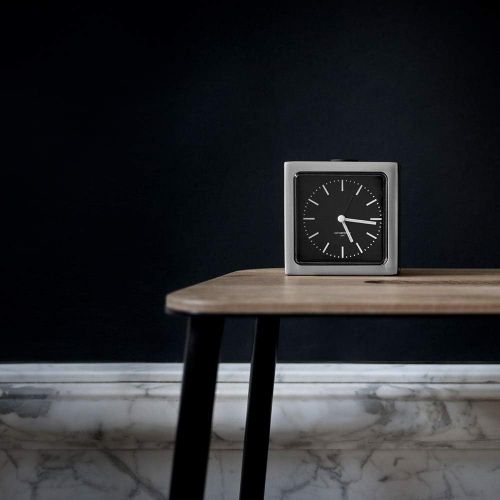  Leff Amsterdam alarm clock block stainless steel black index by