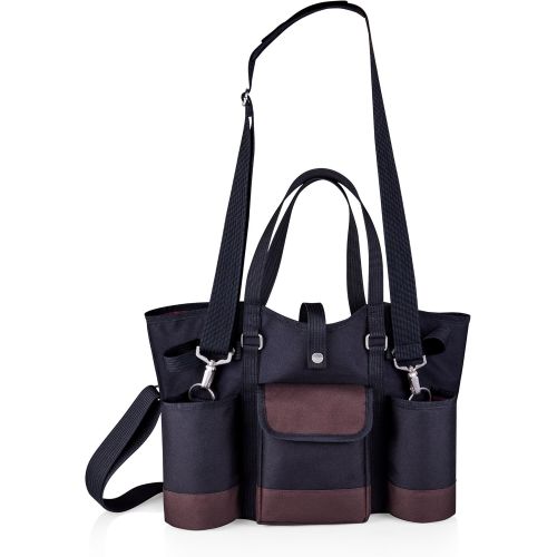  LEGACY - a Picnic Time Brand Wine Country Tote with Cheese Service and Corkscrew, Black